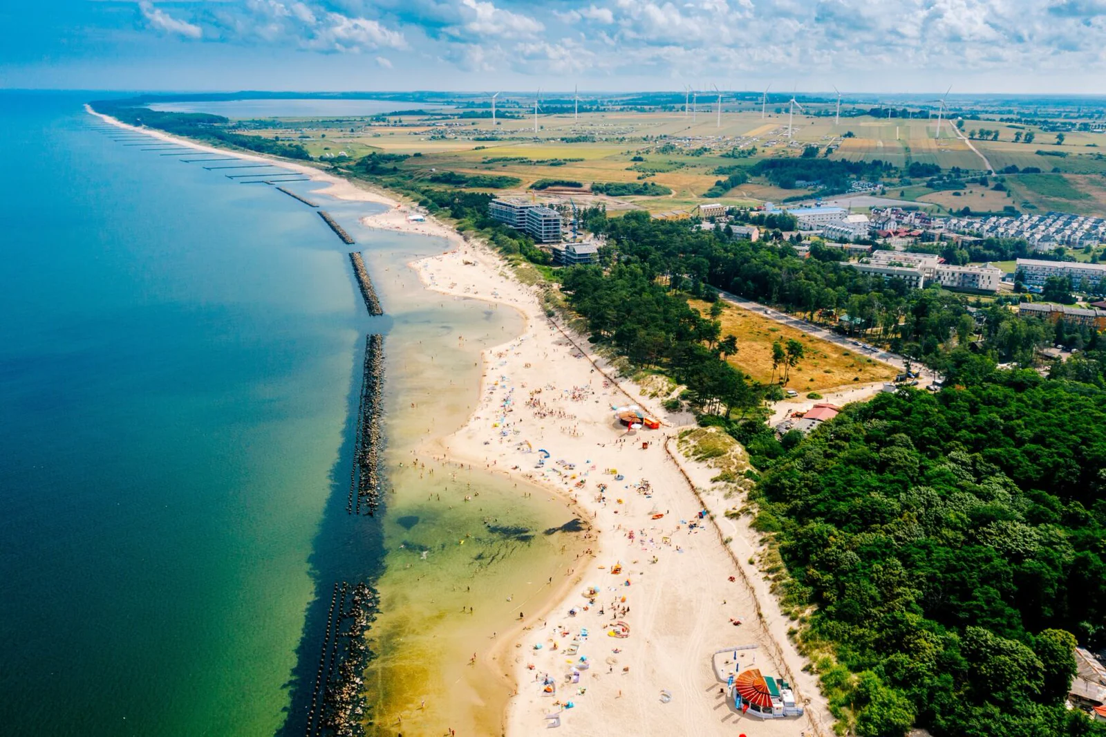 Plaża w Darłówku z lotu ptaka